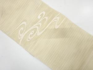 絽綴れ　流水模様織り出し　名古屋帯